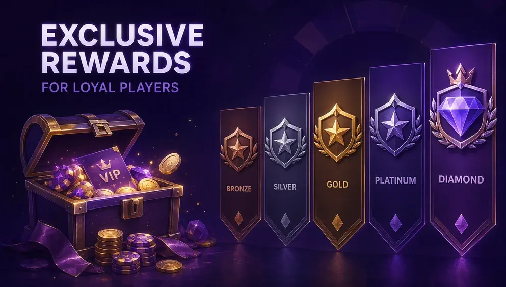 five VIP tier badges from Bronze to Diamond